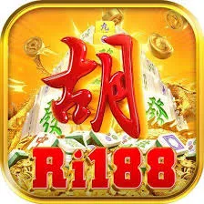 Ri188 - Huruf Hu Merah, Mahjong, Koin Emas, Teks Ri188