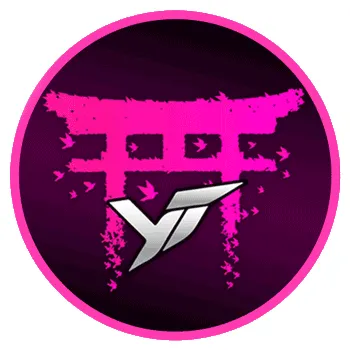 YUMETOTO - Torii Merah Muda, Burung, Logo YT Perak